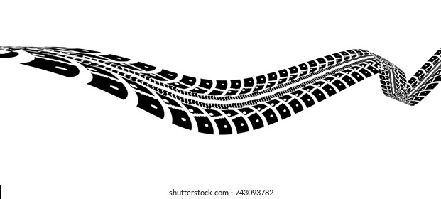Tire tracks. Vector illustration on white background