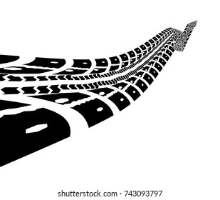 Tire tracks. Vector illustration on white background