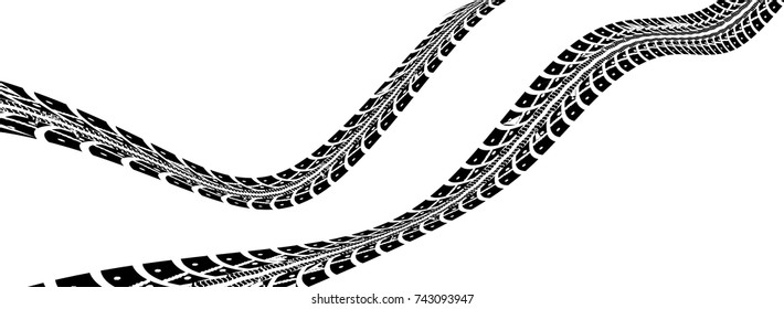 Tire tracks. Vector illustration on white background