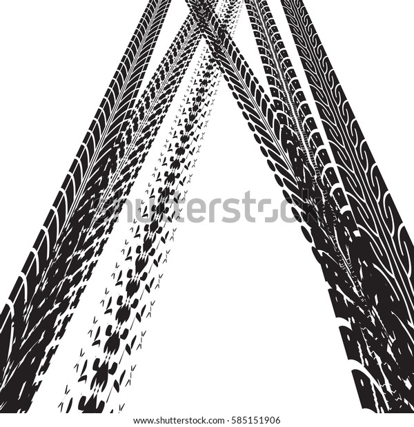 Tire\
tracks. Vector illustration on white\
background