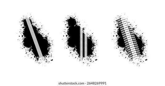 Vetor de trilhas de pneus na cor preta