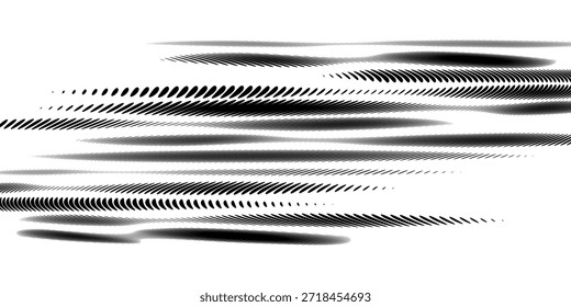 Pistas de neumáticos, texturas de ruedas, Pistas de neumáticos: carreras de automóviles, motocross, deriva, rally, todoterreno y más. Vector de textura negro aislado en grunge

