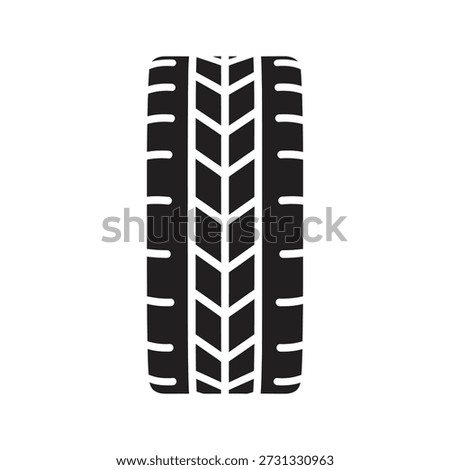 Tire tread icon vector illustration showing rubber wheel texture pattern track print auto part maintenance garage service concept isolated white background design element