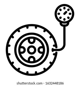Tire tread indicator icon. Outline tire tread indicator vector icon for web design isolated on white background