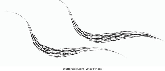 Marcas de la banda de rodadura de neumáticos, texturas de las ruedas, marcas de neumáticos - carreras de coches, motocross, deriva, rally, fuera de carretera y otros. Vector negro textura aislada en estilo grunge con salpicaduras.