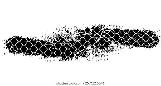 Tire tread marks, wheel textures, tire marks - car racing, motocross, drift, rally, off-road and others. Vector black isolated texture in grunge 