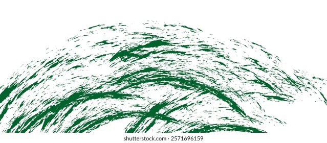 Tire tread marks, wheel textures. Vector green isolated texture in grunge style with splashes.eps10