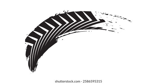 Tire tread marks, wheel textures, tire marks - car racing, motocross, drift, rally, off-road and others. Vector black isolated texture