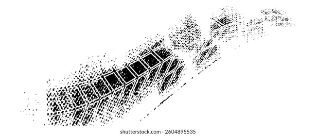 Tire tread marks, wheel textures, tire marks - car racing, motocross, drift, rally, off-road and others. Vector eps 10