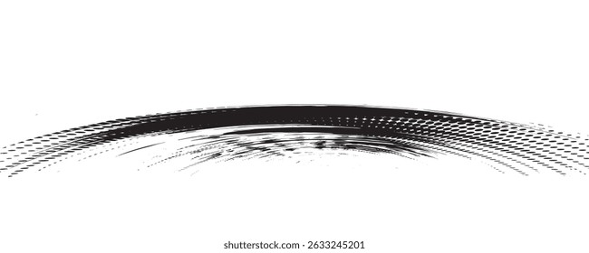 Marcas de la banda de rodadura de los neumáticos, texturas de las ruedas, marcas de neumáticos - carreras de coches, motocross, deriva, rally, off-road y otros. Vector negro textura aislada en estilo grunge con salpicaduras.eps10