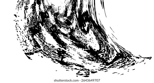 Tire tread marks, wheel textures, tire marks - car racing, motocross, drift, rally, off-road and others. Vector black isolated texture in grunge style with splashes. modern