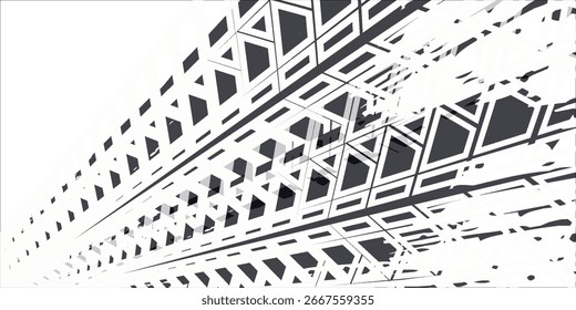 Marcas de la banda de rodadura de los neumáticos, texturas de las ruedas, marcas de neumáticos - carreras de coches, motocross, deriva, rally, off-road y otros. Vector negro textura aislada en estilo grunge con salpicaduras.eps10