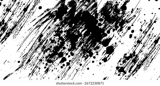 Marcas de la banda de rodadura de los neumáticos, texturas de las ruedas, marcas de neumáticos - carreras de coches, motocross, deriva, rally, off-road y otros. Vector negro textura aislada en estilo grunge con salpicaduras. moderno
