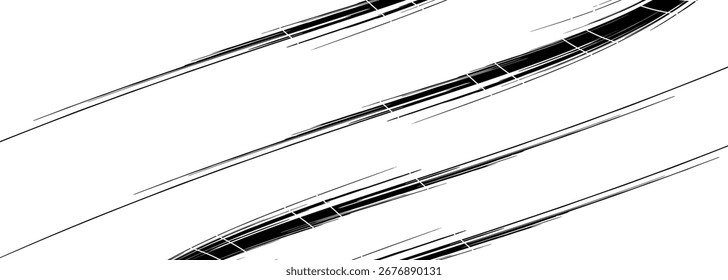 Tire tread marks, wheel textures, tire marks - car racing, motocross, drift, rally, off-road and others. Vector black isolated texture in grunge style with splashes.eps10