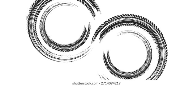 Marcas de la banda de rodadura de los neumáticos, texturas de las ruedas, marcas de neumáticos - carreras de coches, motocross, deriva, rally, off-road y otros.