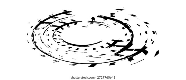 Tire tread marks, wheel textures, tire marks - car racing, motocross, drift, rally, off-road and others. Vector eps 10