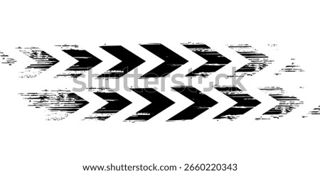 Tire tread marks, wheel textures, tire marks - car racing, motocross, drift, rally, off-road and others. Vector black isolated texture in grunge style with splashes.eps10
