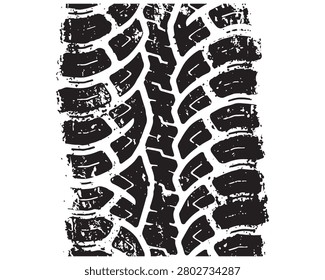 Tire tread pattern, offroad vehicle wheel track, vector illustration isolated on transparent background