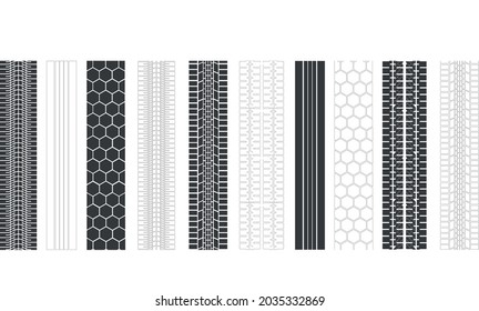 Ilustración vectorial de conjunto de banda de rodadura de neumáticos