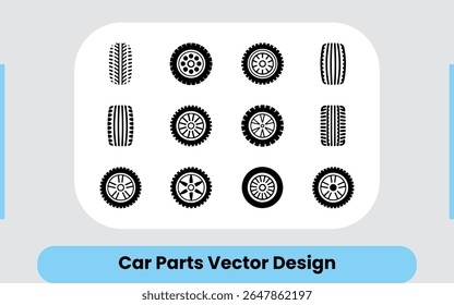 Tire Tread and Wheel Vector