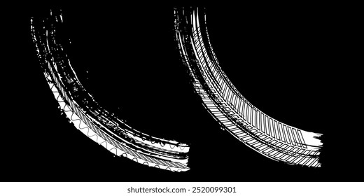 Tire treads, wheel textures, tire marks - auto racing, motocross, drift, rally, off-road and more. modern grunge.