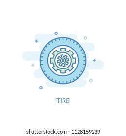 tire trendy icon. Simple line, colored illustration. tire symbol flat design from Car Service set. Can be used for UI/UX