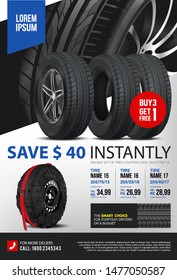 Tire vector. Vector automotive banner template. Black rubber illustration. Landscape poster, digital banner, flyer, booklet, brochure, web design.
Promo. Information. Store. Action. Realistic vector.