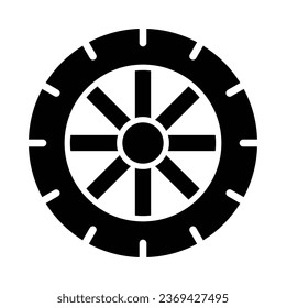 Tire Vector Glyph Icon For Personal And Commercial Use.
