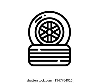 Tire vector icon for automotive and transportation business designs