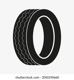 Tire vector icon isolated on white background.