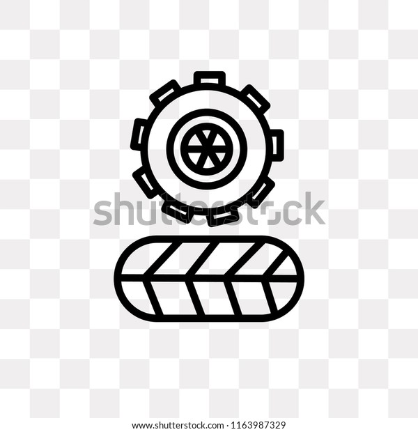 Tire vector icon isolated on transparent\
background, Tire logo\
concept
