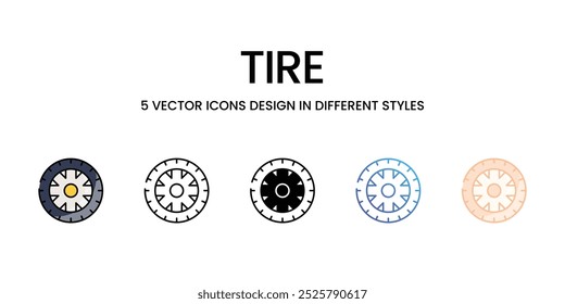 Ícones de vetor de pneu definir ilustração de stock