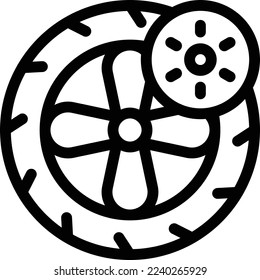 tire Vector illustration on a transparent background. Premium quality symmbols. Thin line vector icons for concept and graphic design. 
