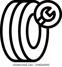 tire Vector illustration on a transparent background. Premium quality symmbols. Thin line vector icons for concept and graphic design. 
