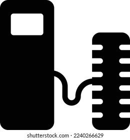 ilustración del vector de neumáticos en un fondo transparente. Símbolos de calidad superior. Iconos vectoriales de glifos para diseño de conceptos y gráficos. 
