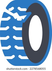 ilustración del vector de neumáticos en un fondo transparente. Símbolos de calidad superior. Iconos vectoriales de glifos para diseño de conceptos y gráficos.