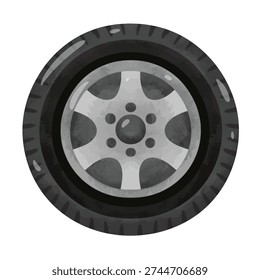 Tire vector illustration, realistic car wheel tire vector art, hand drawn watercolor painting style, clip art tires, tires clip art
