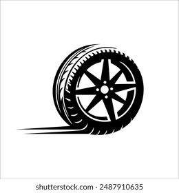 Tire vector illustration silhouette design 