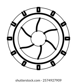 Tire Vector Line Icon Design