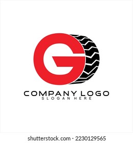 Reifenvektorlogo-Design mit Buchstabe G.