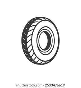 Tiro vetor esboço ilustração auto roda linha ícones Mão desenhado isolado no fundo.