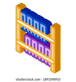 tire warehouse icon vector. isometric tire warehouse sign. color isolated symbol illustration