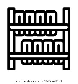 tire warehouse icon vector. tire warehouse sign. isolated contour symbol illustration