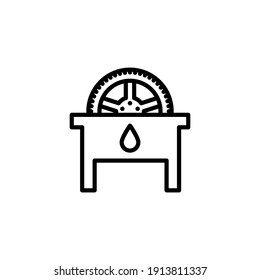 Baño de lavado de neumáticos. Signo vectorial en un estilo simple aislado en un fondo blanco