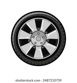 tire wheel car cartoon. auto black, vehicle speed, sport road tire wheel car sign. isolated symbol vector illustration