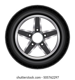 Tire and Wheel. Car Wheel isolated on white background.