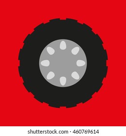 tire wheel car, vector icon