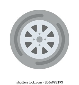 Tire (wheel) flat icon. Cartoon illustration. Vector sign for mobile app and web sites.