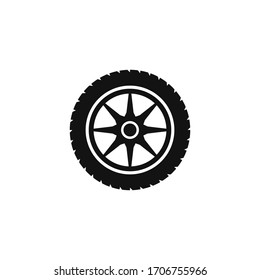 Tire and wheel icon flat vector design