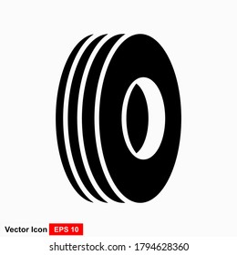 Tire and wheel icon flat vector design